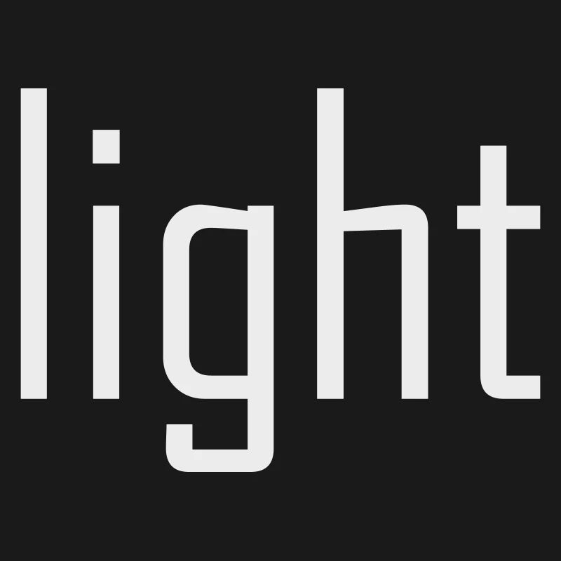 Bright Light Light - typography on black sun