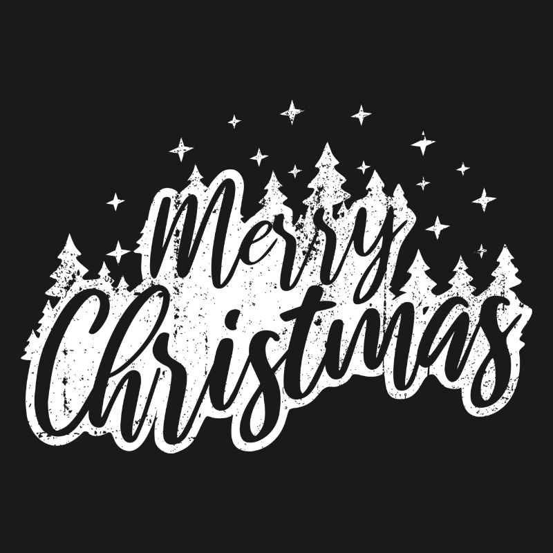 Merry Christmas Script with Trees