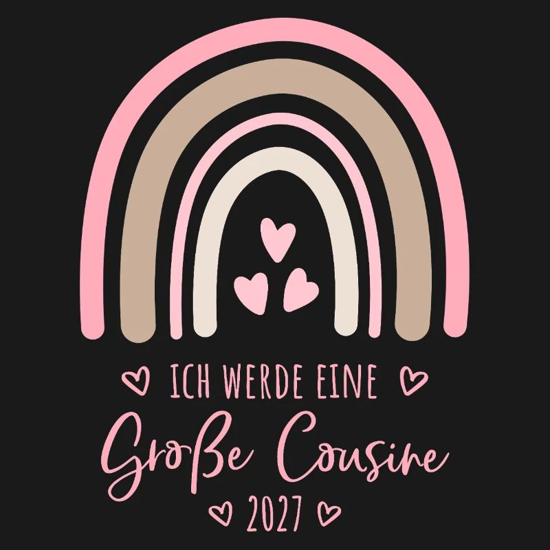 Ich werde eine Große Cousine 2027 Boho Regenbogen