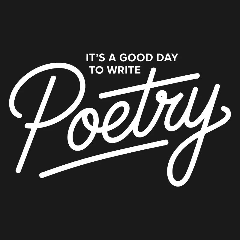 Poetry Script on Black Tee