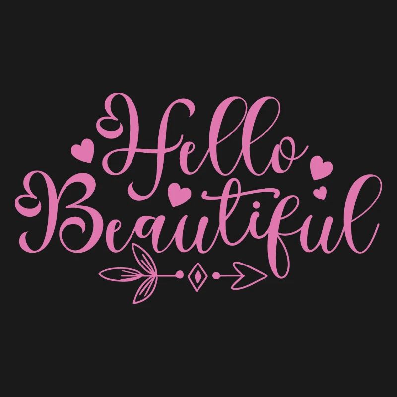 Hello Beautiful Script Hearts