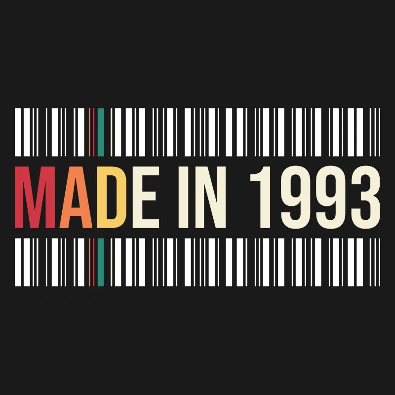 Born in 1993 Retro Barcode Tee