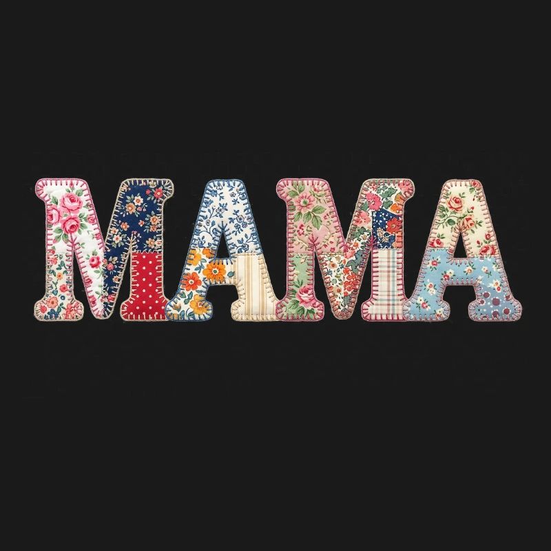 Mama Patchwork Blumen Vintage Muttertag Design