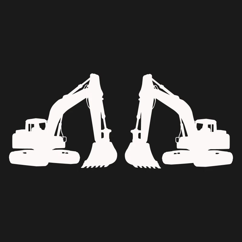 Doppel Bagger Silhouette