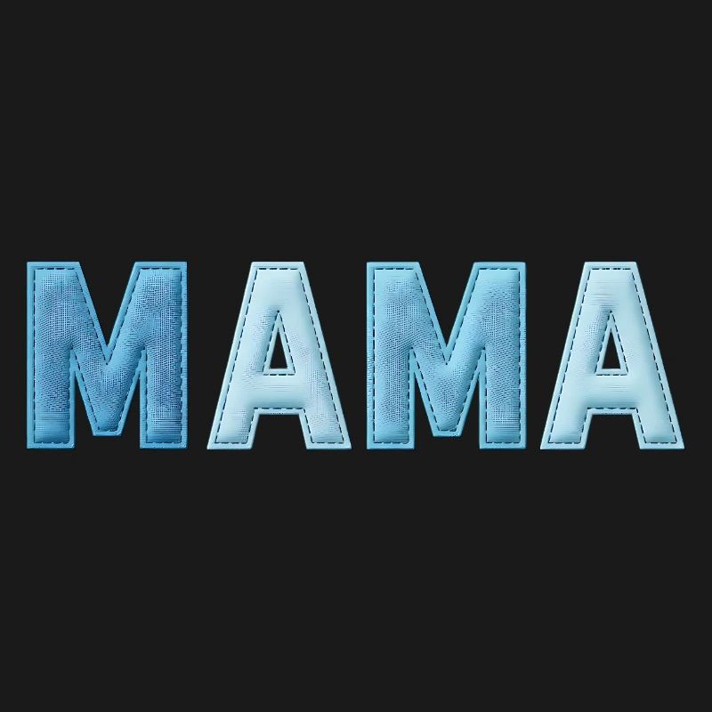 MAMA Denim Lettering Patchwork Trend