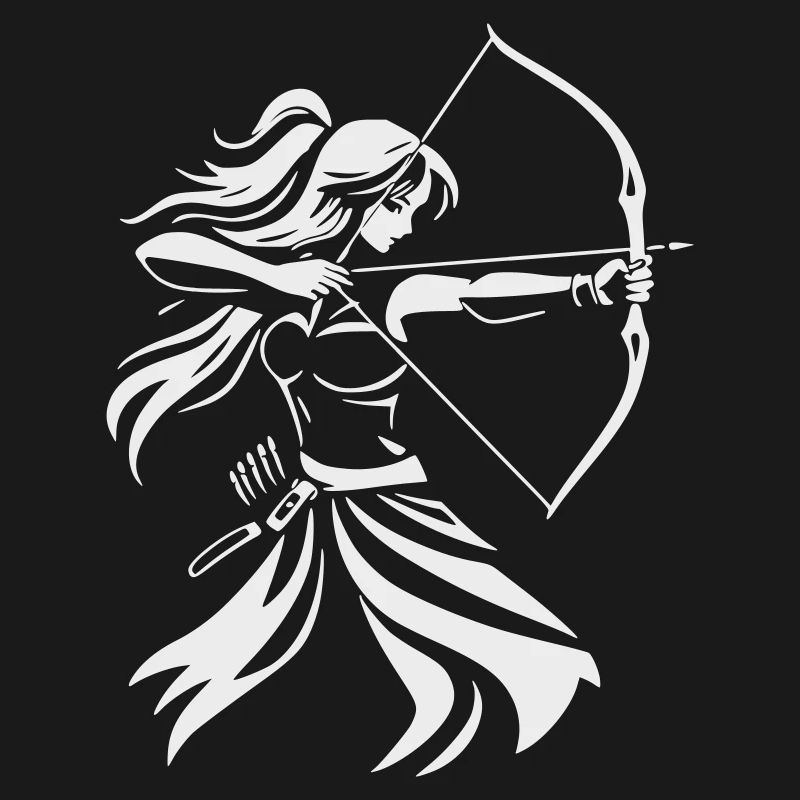 Bogenschütze-Silhouette mit Bogen