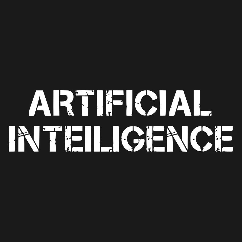 Logo Grunge de texte d’intelligence artificielle