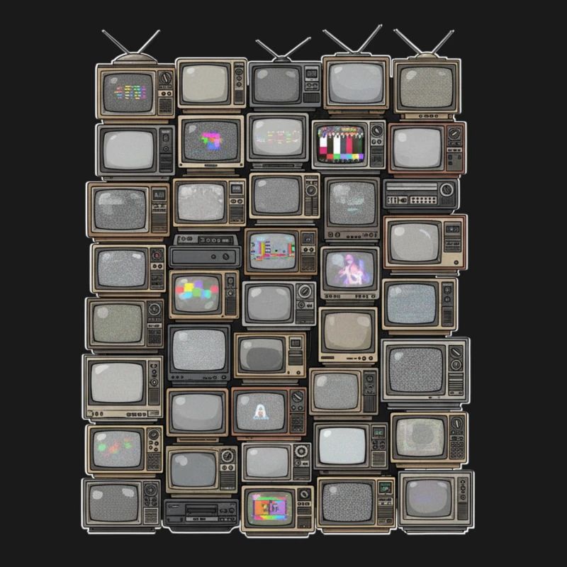 Retro TV Stack Collage