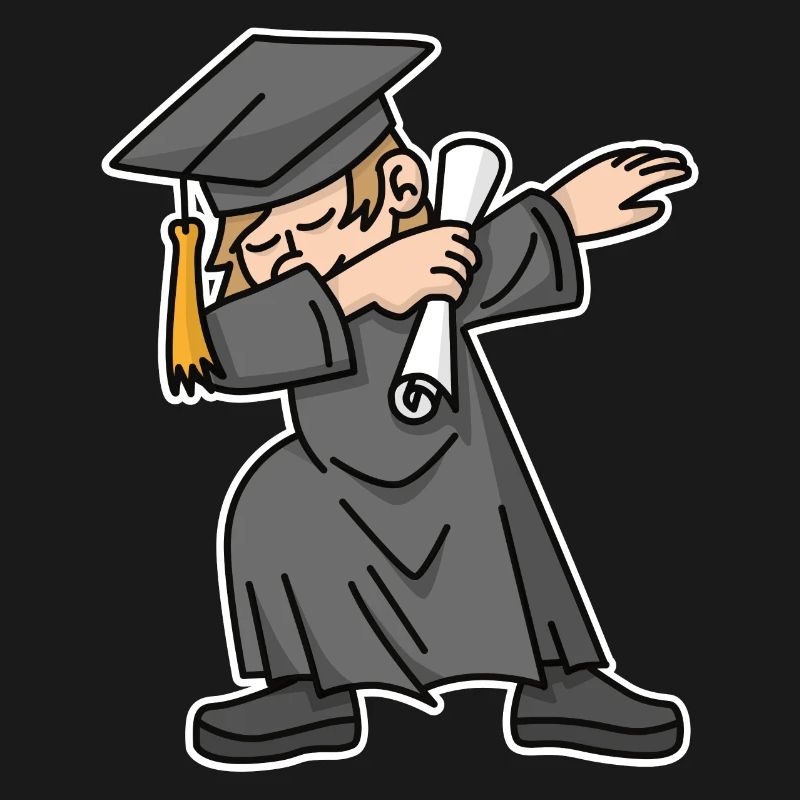 Junge Student dab dabbing Absolvent Schule