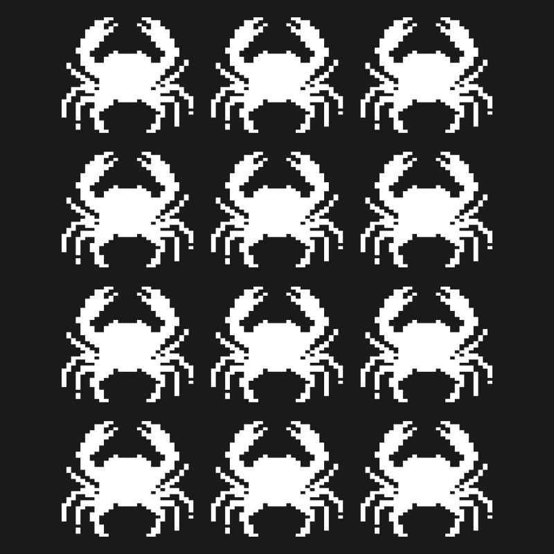 Crab Pixel Pattern Repeat