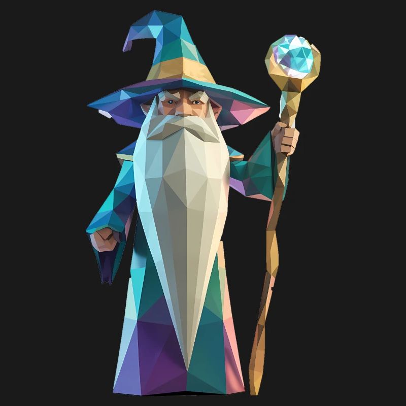 Wise Wizard - Cool Low Poly Logo