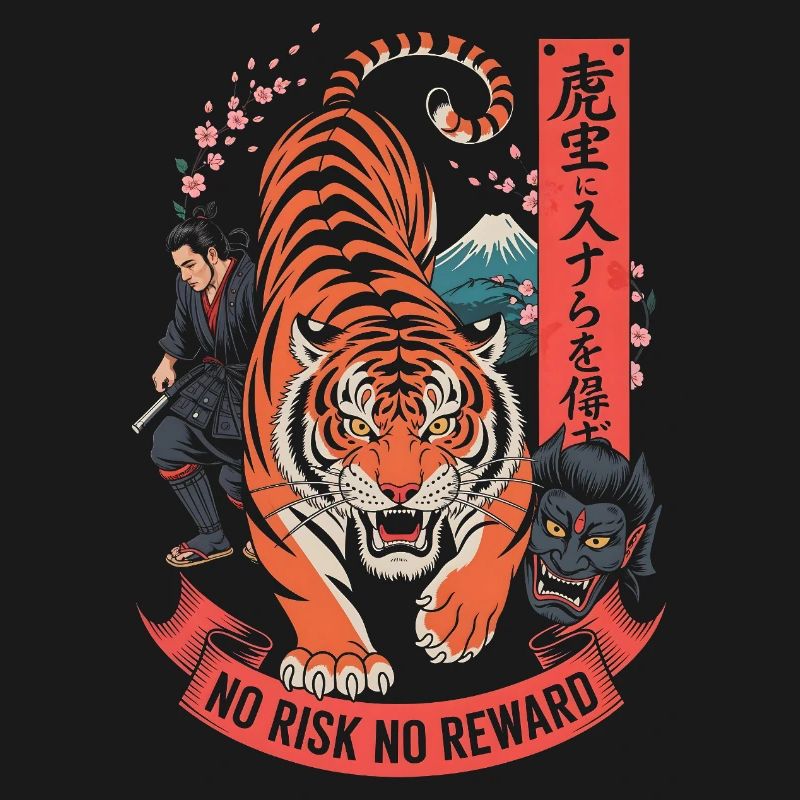 Design du Tiger Samurai Sans Risque Sans Récompense