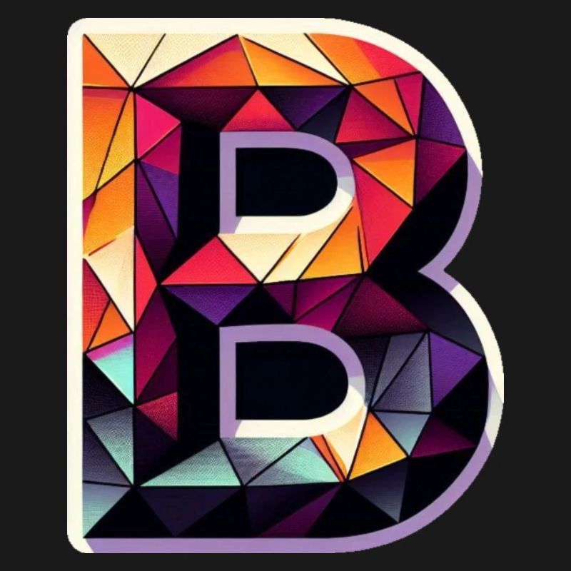 Buchstabe B Polygon bunt
