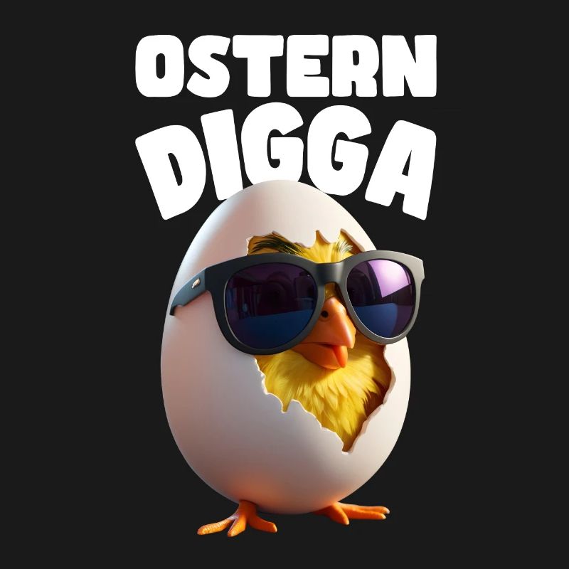 Funny Easter Digga Design with Chick and Egg