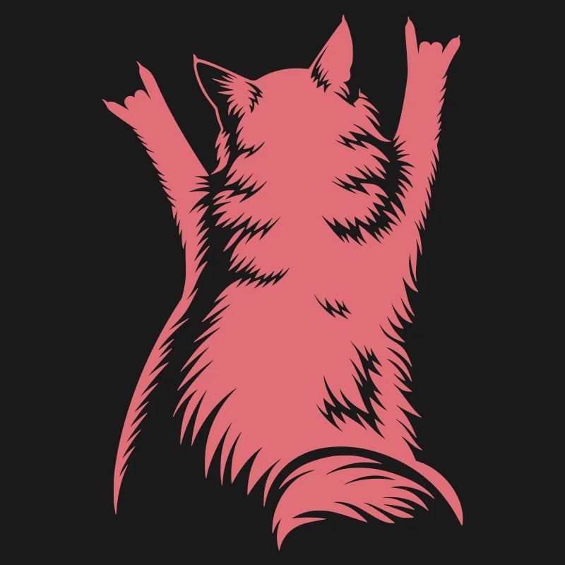 Rock Cat Back View – Devil Horns