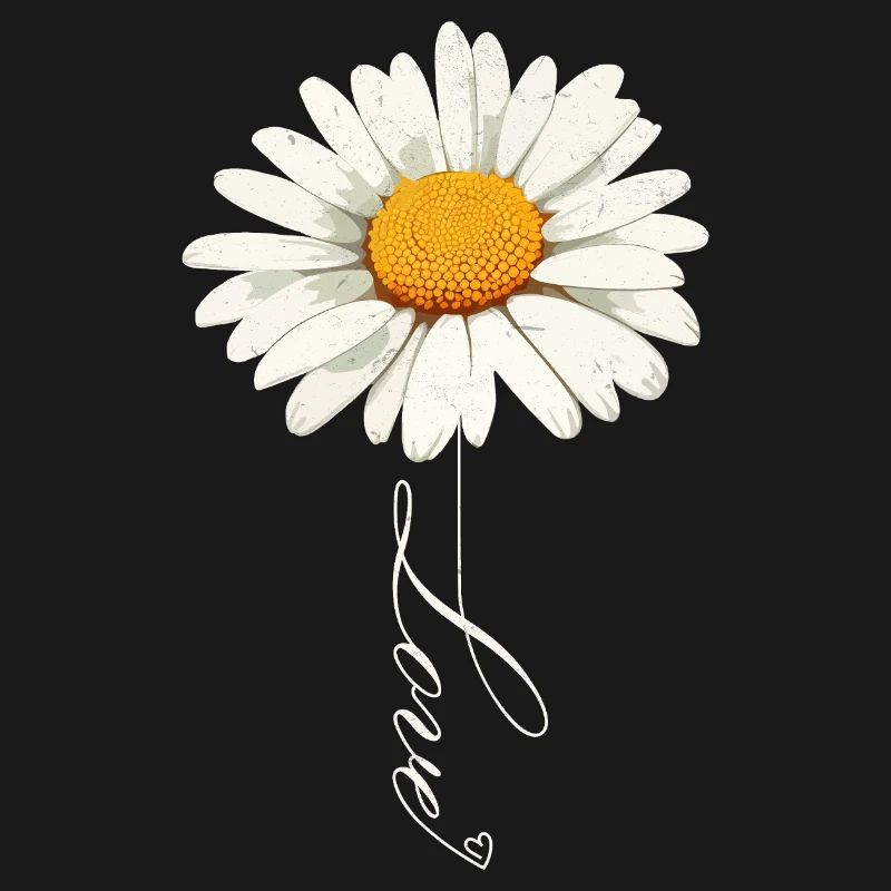 Gänseblümchenblume mit Liebe Skript