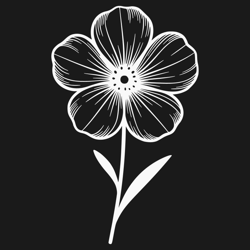 Fleur blanche graphique - variable de couleur
