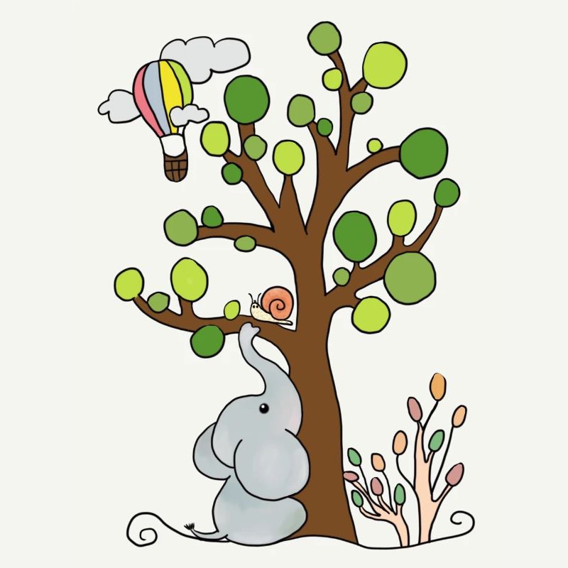 Elephant under the tree
