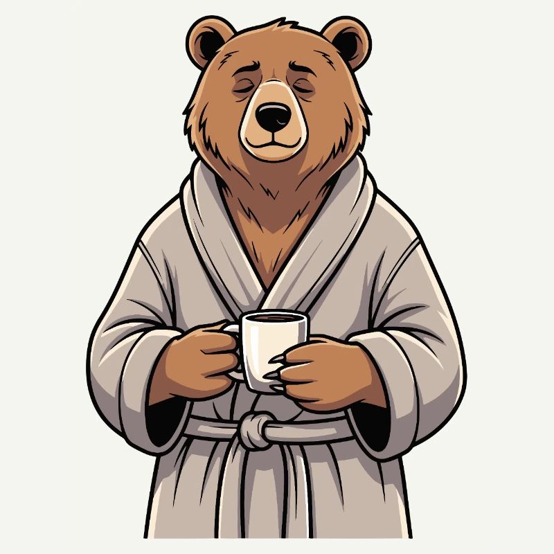 Bear with coffee