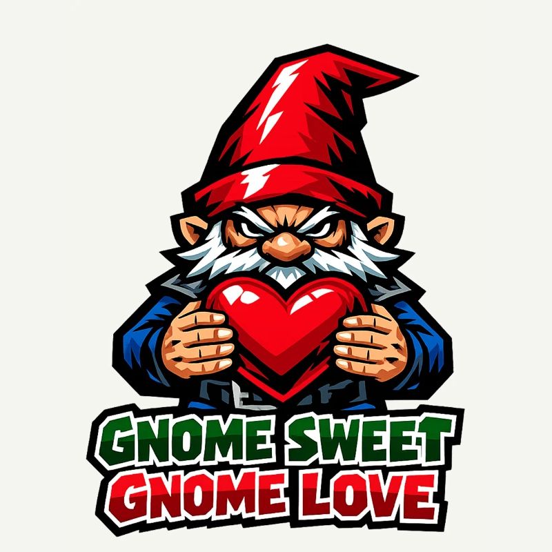 Evil Gnome, Dark Gnome, Goth Gnome, Funny Gnome