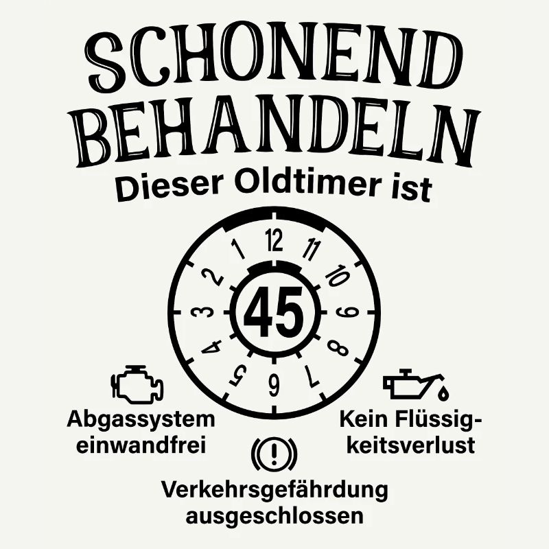 45. Geburtstag Schonend Behandeln Oldtimer Ist 45