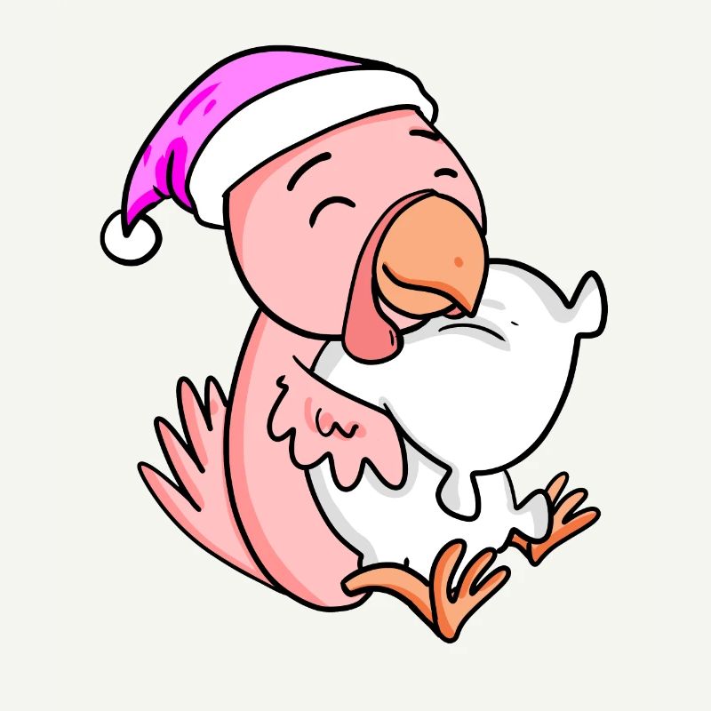 Chicken with pillow and sleeping cap