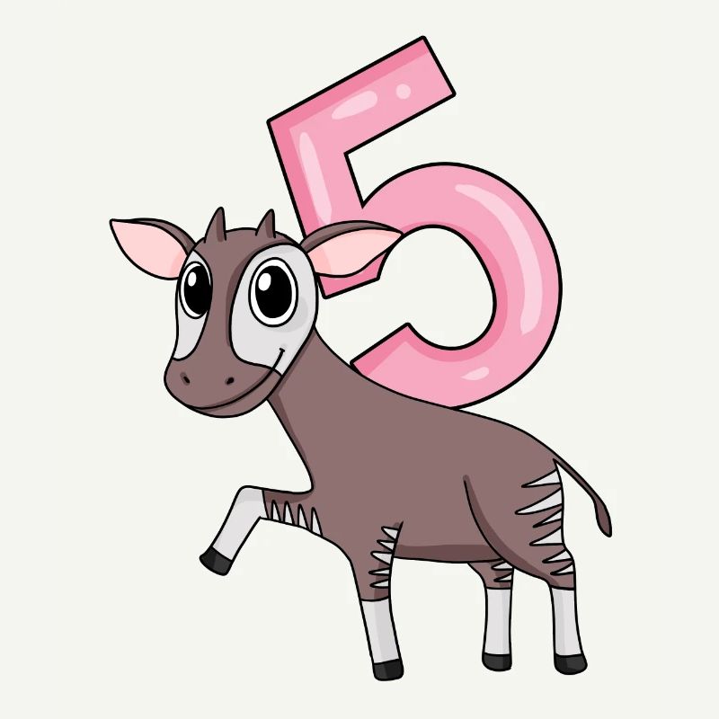 Mädchen 5 Jahre alt Okapi 5. Geburtstag Geschenk