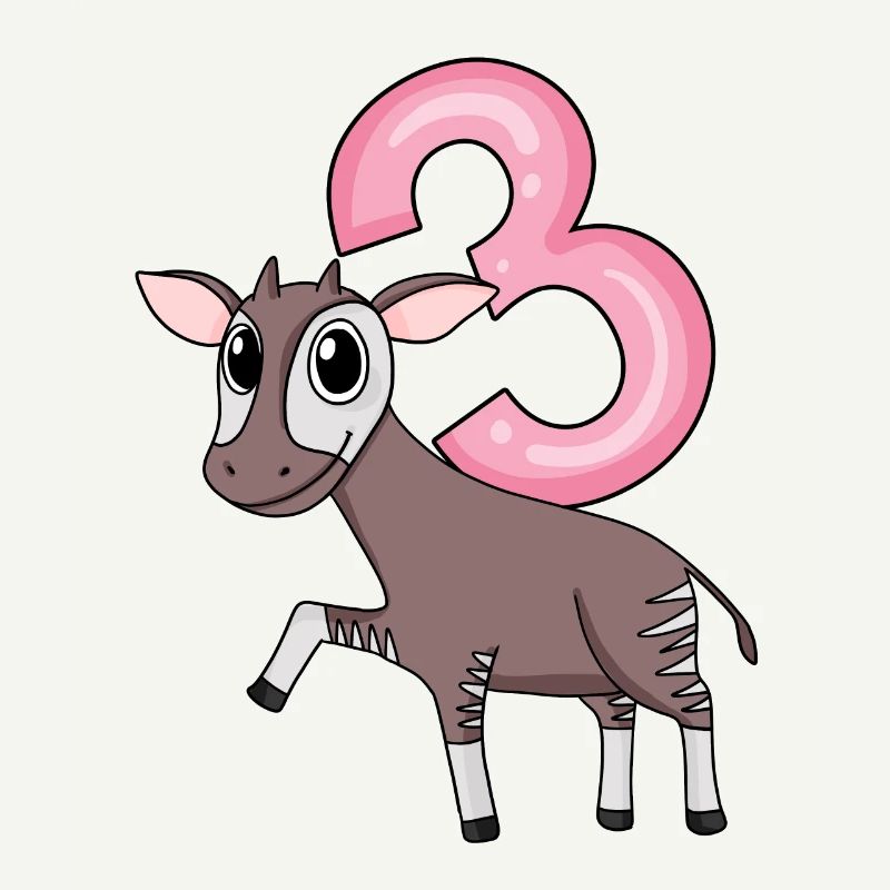 Mädchen 3 Jahre alt Okapi 3. Geburtstag Geschenk