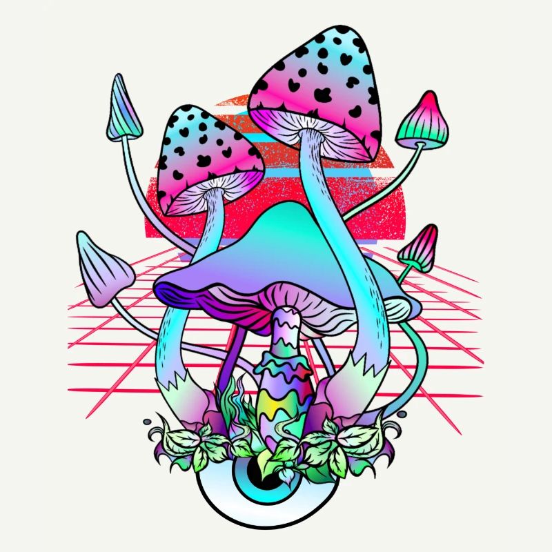 Champignons Psychédéliques - Retro Wave Sunset
