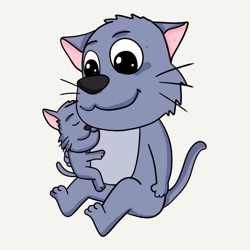 Famille de chats - Chat avec bébé