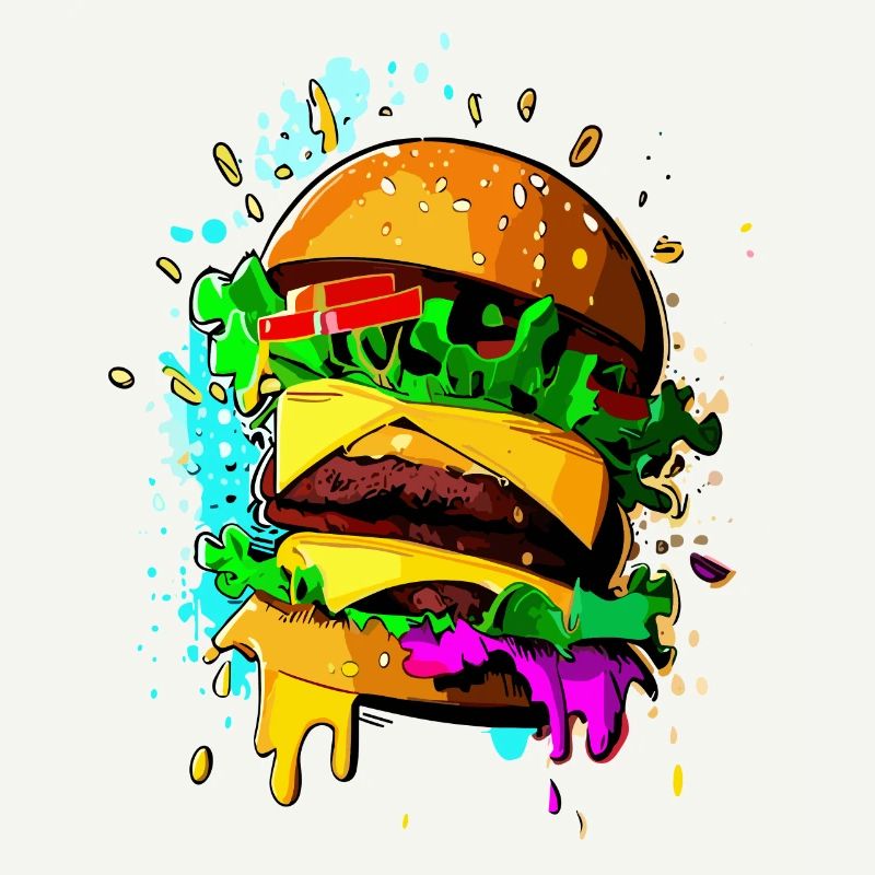 Graffiti Burger Cheeseburger coloré