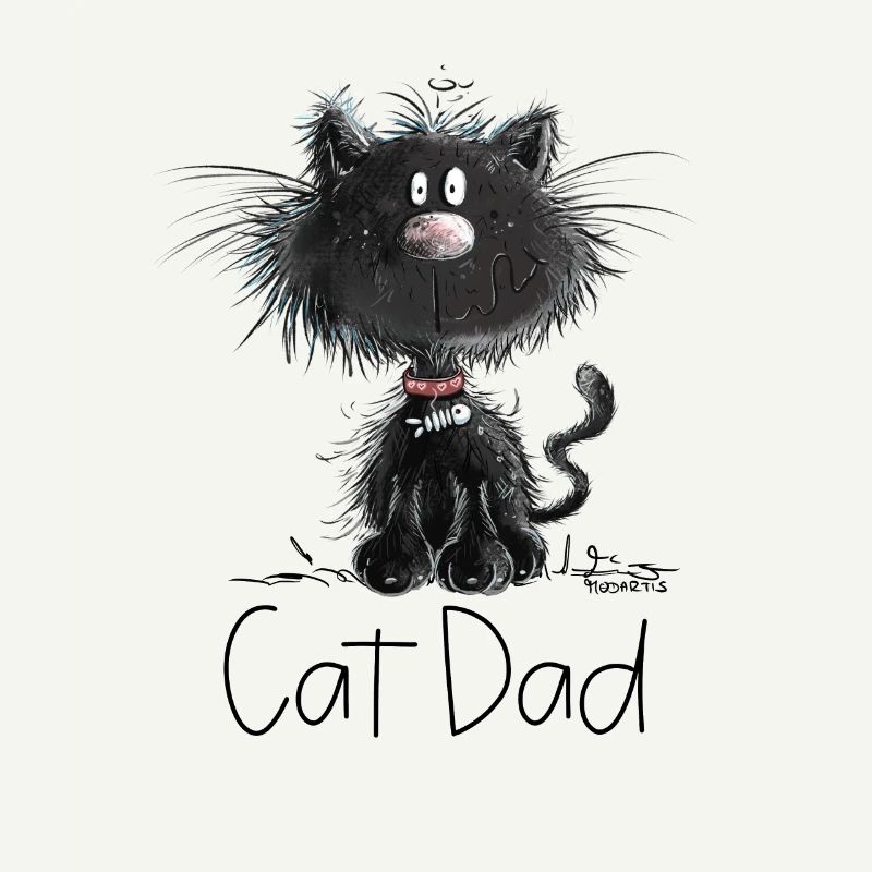 Droll black cat with cats daddy saying