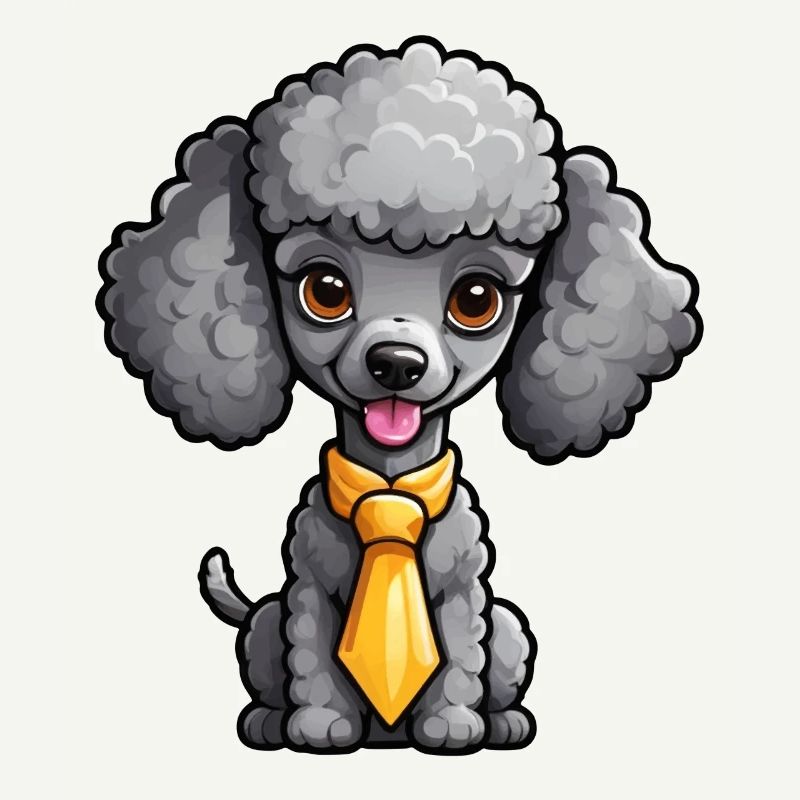 Caniche gris avec cravate