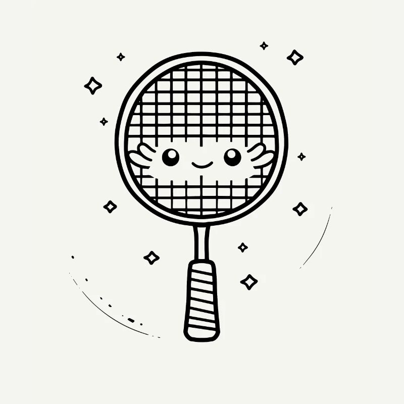 Badmintonschläger Comic