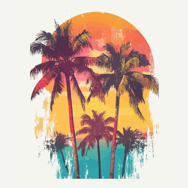 Palm Tree Sunset Summer Sun