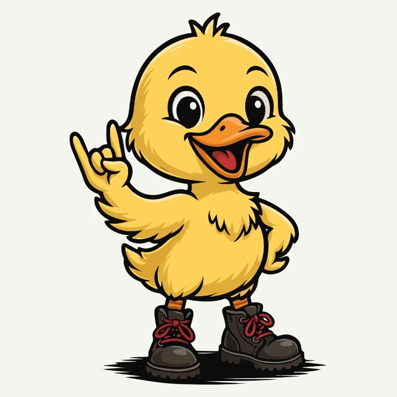 Bébé canard à bascule avec des bottes