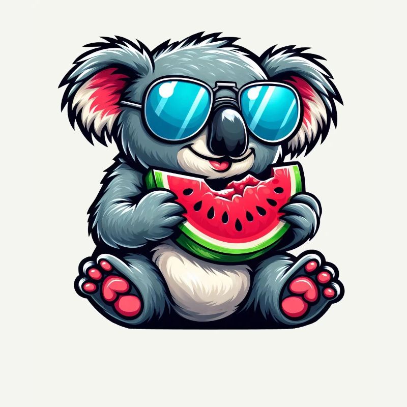 Mignon Koala pastèque d’été dessin animé fruit