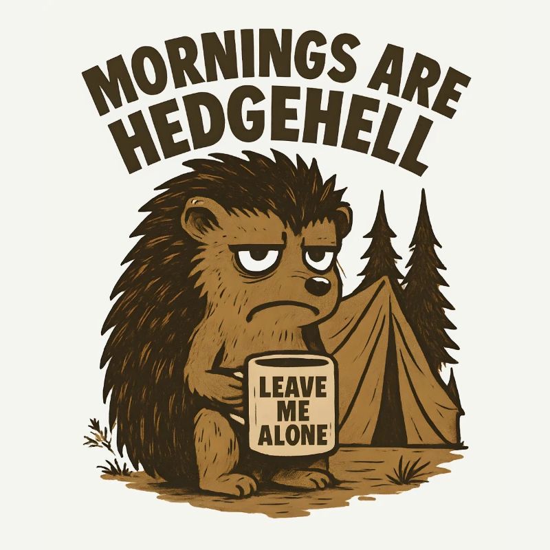 Igel mit Kaffeetasse