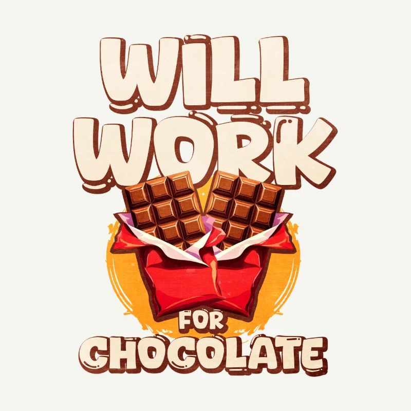 Will Work for Chocolate Illustration