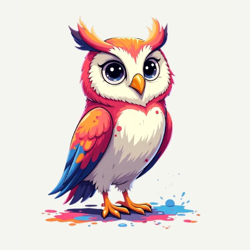 Verspielte bunte Eule Illustration