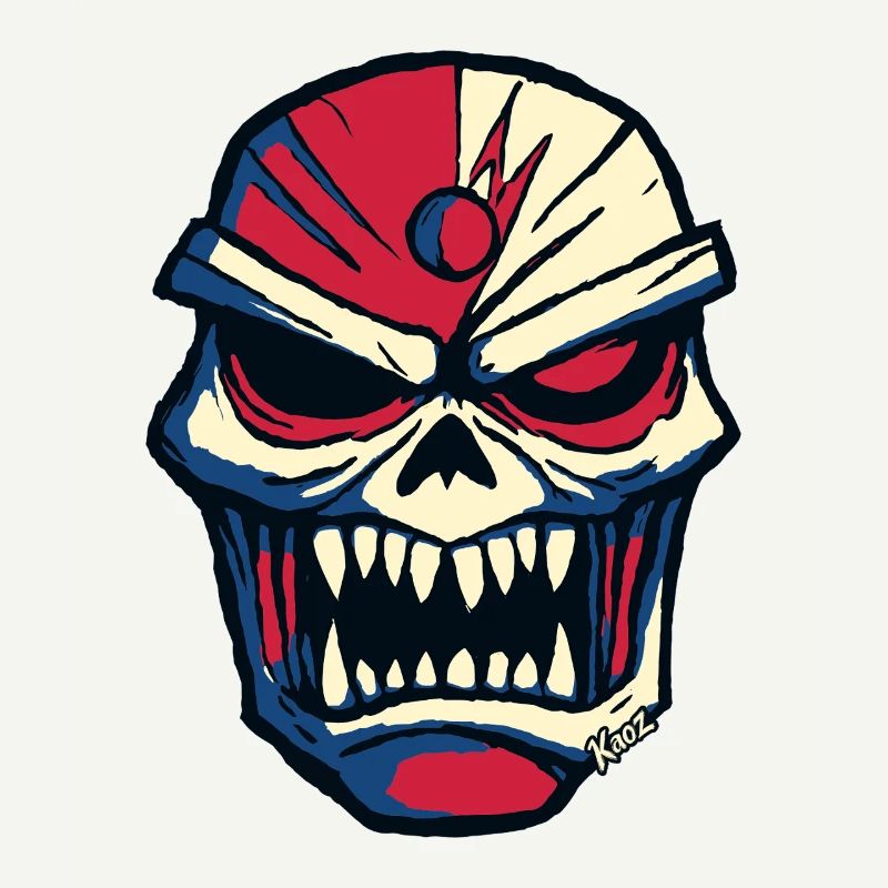 Dark skull in comic style