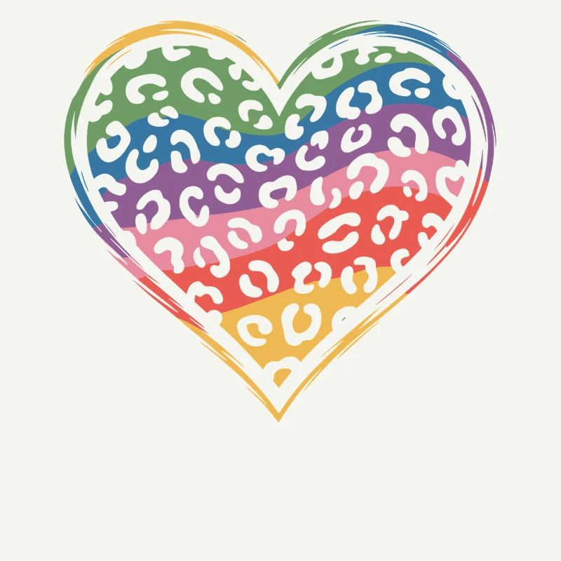 Regenbogen Leopard Herz Design
