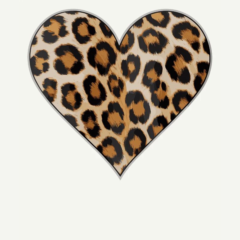Leopard print heart pattern