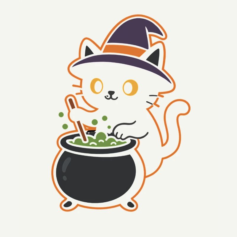 Conception magique de potion de sorcière pour chat