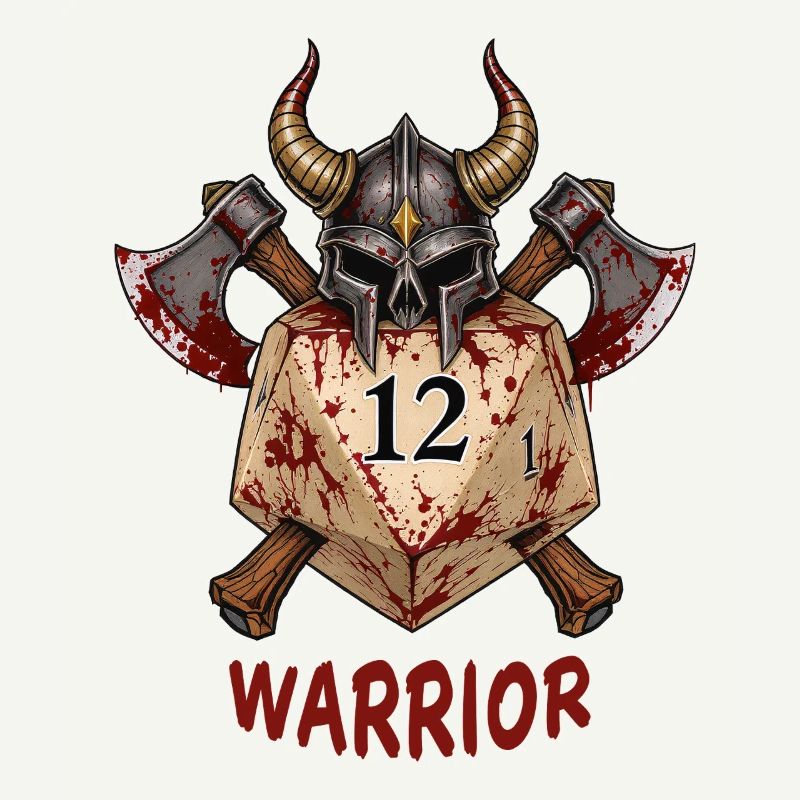 W20 mit Ritterhelm & Äxten – Warrior Dice