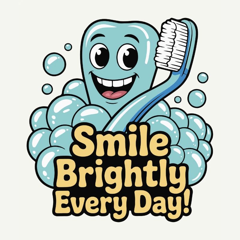 Dent heureuse avec sourire éclatant et dentifrice