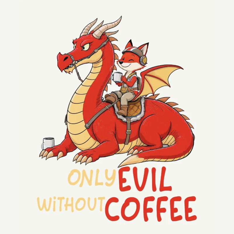 Fox on Dragon – Only Evil Without Coffee