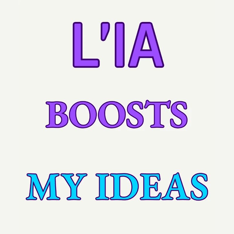AI boosts my ideas – bold neon typography