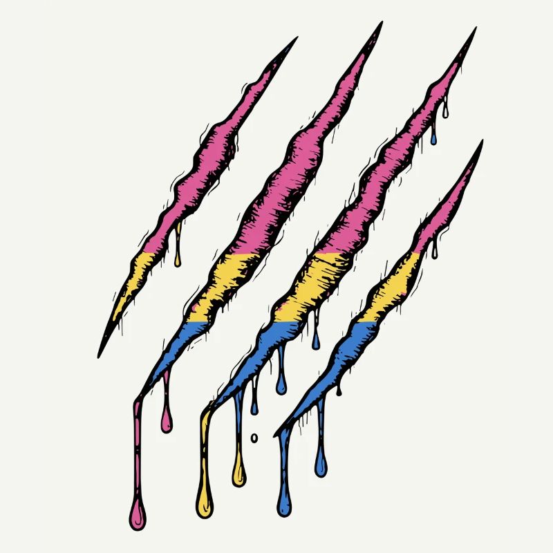 Pan Pride Claw - Pansexual Flag Scratch Trace