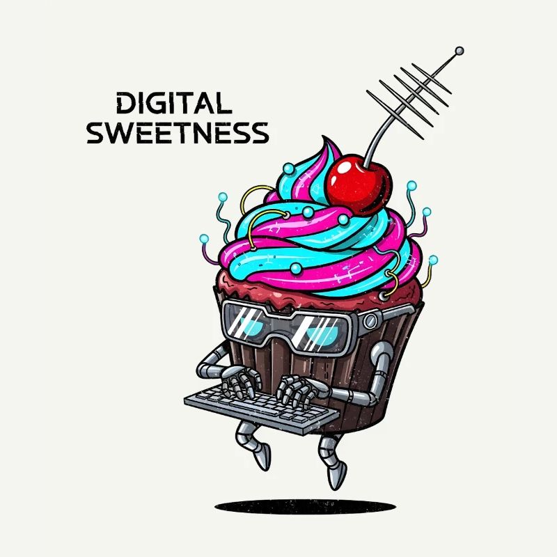 Cyber Cupcake avec robot à clavier
